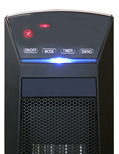 Futura 2000W Portable Oscillating Tower Ceramic Fan Heater, Digital Touch Display, Timer & Remote Control