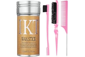 BEAUTY SEARCHER Broken Hair Artefakt Wosk Stick do włosów Pomadka do włosów Profesjonalny żel do modelowania złamanych włosów Stałe puszenie się włosów Przytrzymaj wosk do stylizacji włosów 75g (Set-Pink Comb)