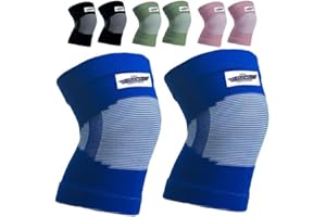 BARACUS Rodilleras Menisco y Ligamento - Rodillera Textil Doble Capa Ideal para Deportes y Trabajo - Rodilleras Voleibol, Crossfit, Balonmano y Gym, Recuperación Lesión (Blue, Medium)