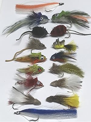 BestCity Tackle Lot de 16 mouches pour pêche au brochet avec boîte de rangement