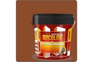 PINTURAS DECOLOR DECORTEX LISO PREMIUM - Pintura revestimiento impermeabilizante para fachadas. (14 litros). TABACO