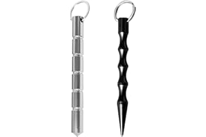 HEWJYDE 2er Set Kubotan Selbstverteidigung Emergency Hammer,Selbstverteidigung waffen legal Selbstverteidigung Frauen,Silver und Schwarz,Kubotan fur Unterwegs