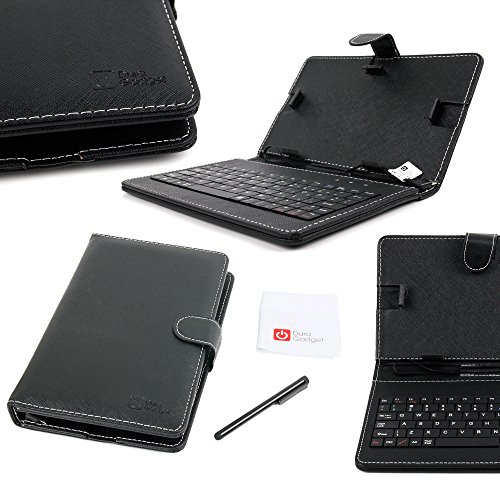 Schwarze Schutzhülle Etui Tasche Case mit Clips, handgefertigt aus Premium Lederimitat mit integrierter Tastatur / Keyboard für SAMSUNG Series 7 Slate PC | Galaxy Tab GT-P5200 Tablets – ENGLISCHE QWERTY Belegung - 9