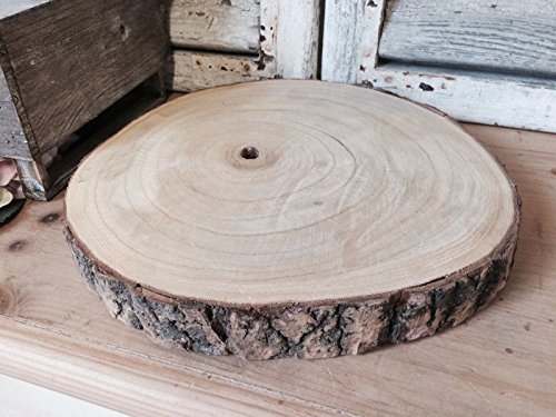 Große Natural Wood Log Scheibe Baumrinde Hochzeits-Tabellen-Mittelstück Tortenständer