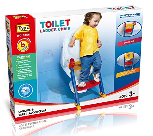 LOZ Toilet Ladder Chair Toilet Trainer Potty Toilet Seat Step Up Toddler Toilet Training Step Stool for Girls and Boys LOZ5356 (Toilet Ladder Seat 5356)