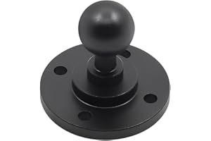 Biqing 1 inch Ball Mount Base with Aluminum Alloy Round Plate，Mount Ball Base Universal Electronic Device with AMPS Holes Round Plate Ball Mount for Automotive Use