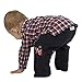 Piccalilly Organic Cotton Navy Boys Red Ribbed Trousers
