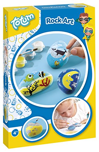 Totum Creativity 5 BJ29309 Rock Art - Juego de Manualidades para Decorar Piedras