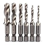 【Métrico】 M3x0.5, M4x0.7, M5x0.8, M6x1, M8x1.25, M10x1.5. Vástago: vástago hexagonal de 1/4 pulgada (6.35 mm). Se puede utilizar para tocar varios hilos.