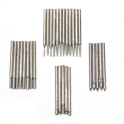 Fortag 30 tlg Diamanten- Schleifset Diamantschleifern Diamant Fräser Schleifstift Diamantfräser-Set Glasbohrersatz Diamantschleifer Fräser-Set Diamant-Schleifer Multifunktionswerkze für Dremel Proxxon Drill-Stich und Drehwerkzeug - 7