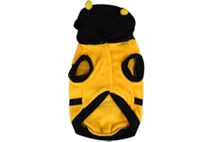 Souarts Bienenkostüm Kapuzenpullover für Haustier Katze Hund Kleidung Biene Kleid Schwarz und Gelb
