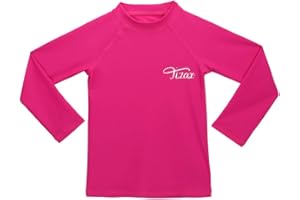 TIZAX Rash Guard Bambina Maglia Nuoto UV Protettiva con Maniche Lunga Costume da Bagno per Ragazze Asciugatura Rapida
