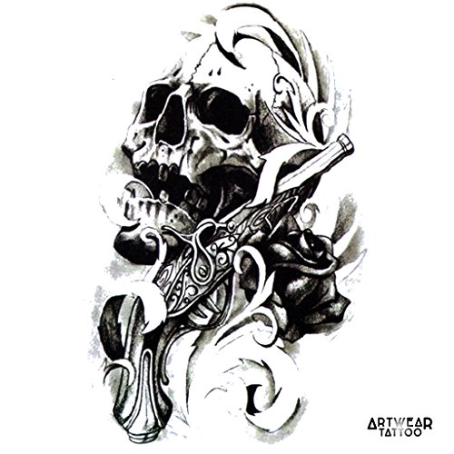 Temporäre Tätowierung / Temporary Tattoo „Skull Gun“ – ArtWear Tattoo – B0095 M - 2
