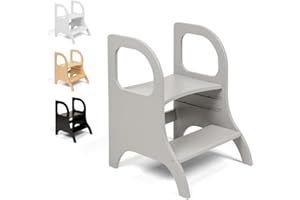 ‎ETTE TETE Ette Tete MIIMO • Höhenverstellbarer Tritthocker für Kleinkinder • Toilettenhocker für das Töpfchentraining (Grau)