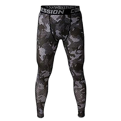 Générique Pantalon de Sport Homme Legging de Compression Disco Vêtement Haute élasticité - Gris, S