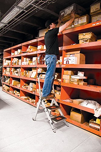 Little Giant Strapazierfähige Sicherheitstrittleiter – Hergestellt In Den USA. – Starke Kompakte Konstruktion für den Industriellen Gebrauch. – Platzsparende Trittleiter Beansprucht Nur 127 mm Platz. 3 Stufen - 4