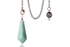 XIANNVXI Healing Crystal Pendulum for Divination Dowsing Scrying Green Aventurine Pendulum Crystal Gemstone Pendant Vintage Bronze Chain Energy Reiki Witchcraft Pendulum