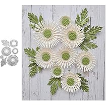 Fustelle In Metallo Per Scrapbooking – Set Di Stencil Con Crisantemo, Margherita E Foglie, Ideali Per Biglietti Fai Da Te E Decorazioni In Rilievo