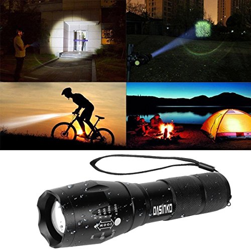 LED Taschenlampe CREE 1000 Lumen Superhelle T6 LED Handgerät Taschenlampe Tragbare Wasserdichte Taschenlampe im Freien mit Einstellbarem Fokus 5 Licht-Modus, 2 x Rechargeable 18650 Lithium Ion batteries included - 6
