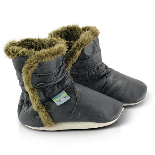 Snuggle Feet Classic Blue Leather Baby Boots | 24-36 Months