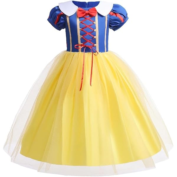 Robe Princesse Lumineuse Meland – 10 Pièces – Déguisement Blanche-Neige Avec Cape Rouge – Pour Fille 3-10 Ans