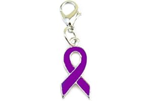 JewelleryJoy Clip On Awareness Ribbon Charms Pendant for Charm Bracelet Necklace in Organza Gift Bag