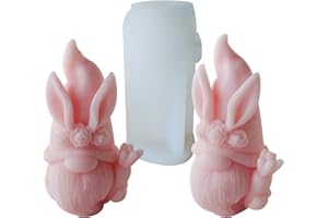 JDH SILICONE Moule en silicone pour savon, bougie naine, vieil homme sans visage - Moule en silicone fait à la main - Diffuseur de plâtre, pierre - Moule lapin de Pâques (carotte)