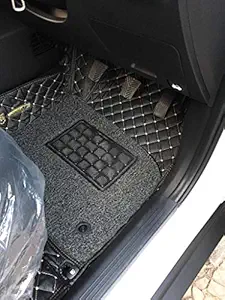 Coozo Leatherite 7D Car Mat for Mahindra XUV-300 (Black) Free 1pcs BVLGARE Brand Car Air Freshener