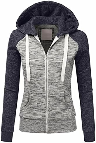 BESTOPPEN Women Coat Ladies Winter Hoodies Jumper Pullover Fashion Jacket New Look Women Long Sleeve Warm Cotton Cardigan Casual Thin Zip Jacket Coat Sport Tops Open Front Zip Coats (L, Navy)