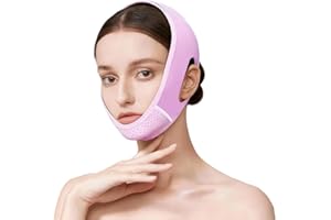 HOUSN V Line Lifting Mask,Mascarilla de papada,Máscara de línea V reutilizable,Removedor de máscara de papada,Para jawline y doble mentón y máscara para dormir, púrpura