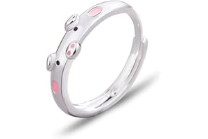 Inateannal Anillo De Plata Piggy Lindo Animal Abierto Ajustable Anillo De Dedo Minimalista Regalos De Joyería Para Las Mujeres Las Niñas Y Los Niños