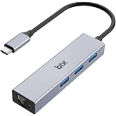 Bix BXC06HB Type-C'den 3 Bağlantı Noktalı Gigabit Ethernet USB 3.2 Hub