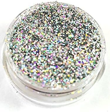 Glitter Eyeshadow Makeup for Eyes Face Body (Holographic Silver Shimmer)