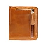 Brieftasche Echtes Leder Super Light Geldbörse Unisex Handtasche Zero Wallet Anti-Diebstahl-Sicherheit Multi-Color Optional Mini Pack Ledergeldbörse für Kreditkarten, Ausweise (Farbe : Braun)