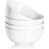 DOWAN Bowl Sets of 4, 1150ml Large Soup Bowls, Porcelain Deep Bowls for Ramen, Pasta, Salad, Mixed Fruit, Cereal, Microwave a