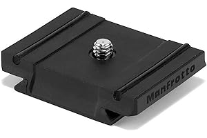 Manfrotto 200LT-PL-PRO, Light Technopolymer Camera Plate RC2 and Arca-compatible, with Rubber Grips, for Compact, Mirrorles, DSLR