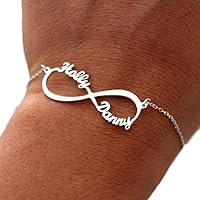 Silber Infinity Armband mit Namen- Personalisiert mit Ihrem eigenen Wunschnamen!