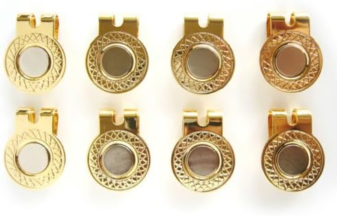 8 Gold Magnetic Hat Clips for Metal Golf Ball Markers