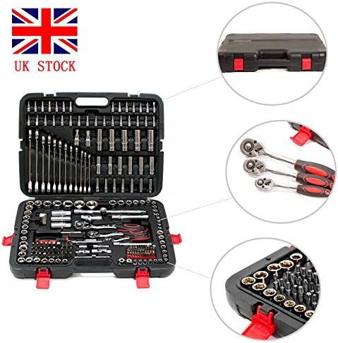 1 x 215 Piece Socket Set Ratchet Spanner Tool Box for Advanced Professional Mechanic &amp; the DIY enthusiast Home Use