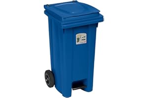 STEFANPLAST BIDONE CARRELLO 120 LT C/P BLU TRAFFICO