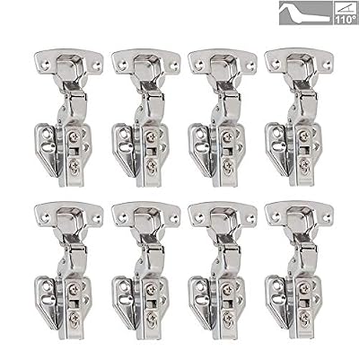 LOOTICH 110 Degré Rentrant Charnières Standard Supérieure avec Amortisseur Intégré Mécanisme de Fermeture Automatique Charnière pour Armoires de Porte Cuisine et Amortissement Lot de 8