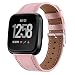Produktbild für Fitbit Versa/Versa Lite Uhr Intelligent Uhr Smart Watch Ersatz Sport Leder Uhrenarmband Armband Handschlaufe Strap für Herren Damen (Rosa)