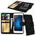 Produktbild N4U ONLINE - Verschiedene Farben Clip Serie PU- Leder Brieftasche Buch Fall für Samsung Galaxy S5 LTE-A G901F - Karbonfaser