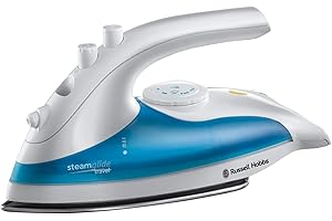 Russell Hobbs Dual Voltage Steam Glide Travel Iron, 80ml Water Tank, Stainless Steel Soleplate, Water Spray, Variable Temp & Steam, 1.5m cord, 830W, 22470