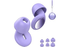 VKROBAG Tapones Oidos Ruido Dormir, Tapones Oidos Cancelacion de Ruido de Silicona 35dB, earplugs reutilizables ultra suaves que reducen el ruido, Concentración, para Dormir y viajar, Morado oscuro