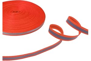 SKYPRO Nastro riflettente ad alta visibilità, colore argento, da cucire su tessuto di sicurezza, nastro decorativo di sicurezza – arancione 10 mm x 25 metri