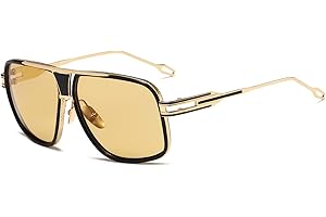 kimorn Sonnenbrille für Herren Retro Goggle Metallrahmen Classic Eyewear AE0336