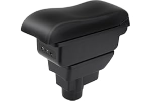 ‎YJYWZH YJYWZH Car Armrests for Opel Corsa D 2006-2014 Armrest Double Layer Centre Console Large Storage Box with 3 USB Charging Ports Black