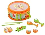 Funciona sin pilas. Fisher-Price-KFP2136 Musical Band Drumset Mattel KFP2136