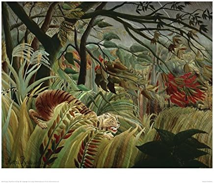 Rousseau Tiger in a Tropical Storm 60x80cm Fine Art Print